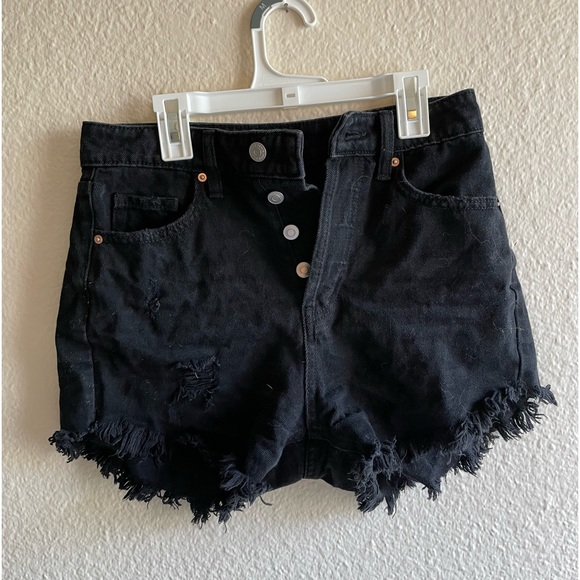 High waisted distressed jean shorts - Picture 1 of 2